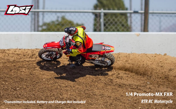 Losi RC Motorcycle Promoto-MX 1/4 Motorcycle Ready-to-Run Battery and Charger Not Included FXR LOS06000T1 Red